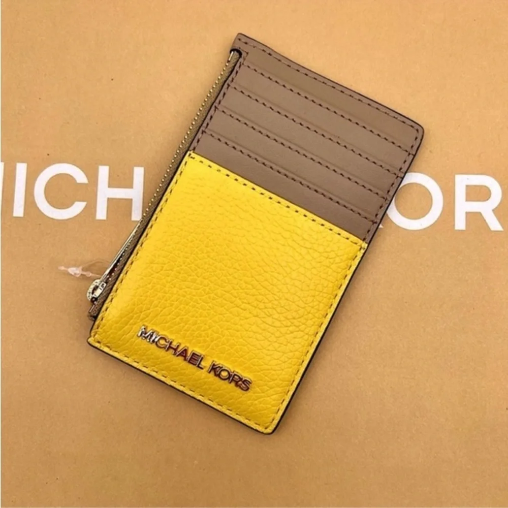 Michael Kors Tan and Yellow Card Holder